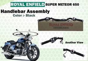 Black & Silver Handlebar Assembly "Royal Enfield Super Meteor 650" - Picture 1 of 10