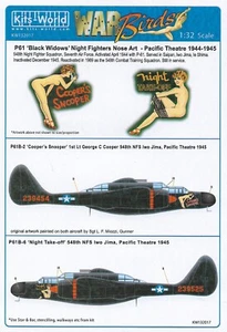 KW132017 Kits-World 1:32 Northrop P-61 'Black Widow' Night Fighters Nose Art - Picture 1 of 3