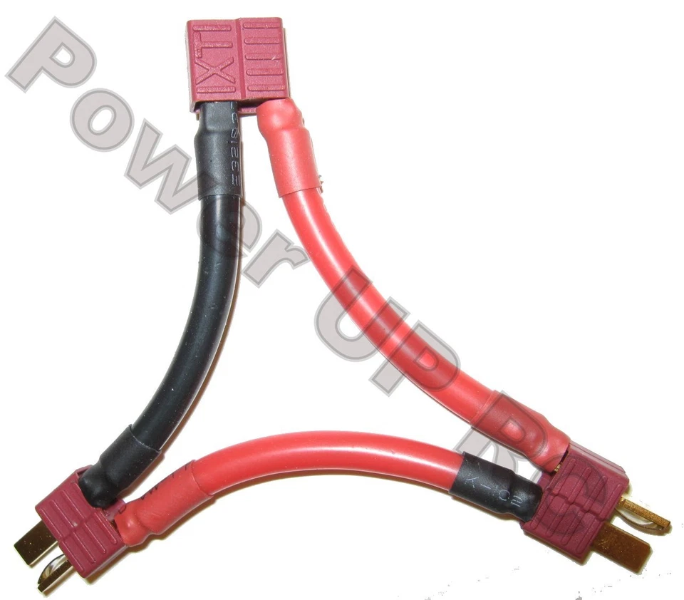 Deans Series Connector 10 AWG Silicon Nylon T Plug Adapter Y Lead 10 Gauge  - Image 1 of 4