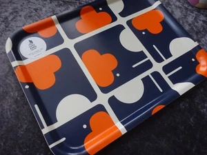 Vintage Stil Orla Kiely großes Serviertablett in Birkenfurnier / Elefantenmuster - Bild 1 von 11