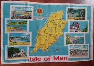 Isle Of Man Tapestry Wall Hanging Decorative 21" X 32" Made In UK Souvenir - Picture 1 of 9