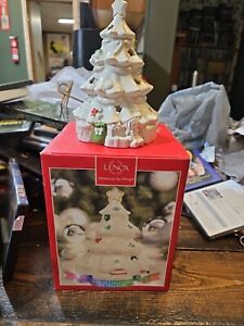 Lenox Seasons Sparkle Tree Color Changing Lit Figurine 6.5" White Christmas Tree