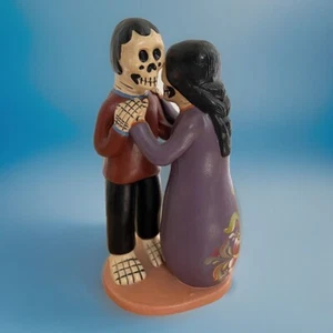 Beautiful Day Of The Dead Dancing Couple Peruvian Pottery Elidas Imports 9”.  B8 - Picture 1 of 11