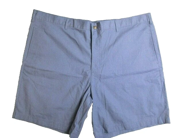 Haband Shorts Adult 46 Blue Flat Front Chino Casual Outdoor 8" Inseam Mens - Image 1 of 4