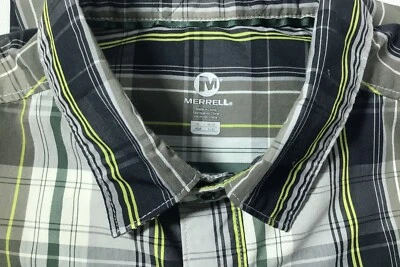 Merrell Shirt Men's M Cotton Blend Plaid Long Sleeve Button Up Outdoor Perform - Image 1 of 4