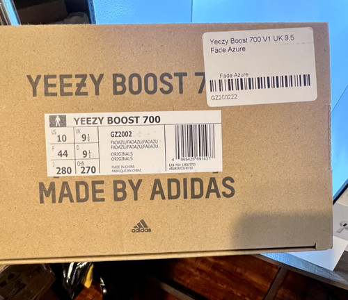 Taglia 10 Adidas Yeezy Boost 700 azzurro sbiadito nuovissimo✅ spedizione veloce✅
