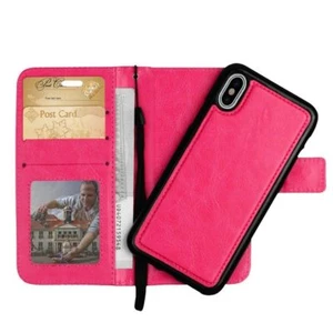 iPhone X Leather Wallet Case 2 in 1 (pink) | 2-Piece by Beachhead - Picture 1 of 6