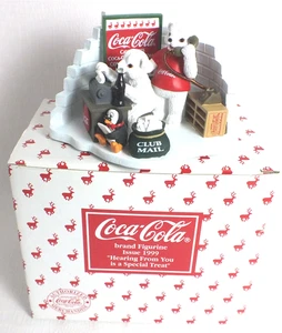 Coca-Cola  Bear Cubs "Hearing From You Is A Special Treat" Figurine  New In Box - Picture 1 of 9