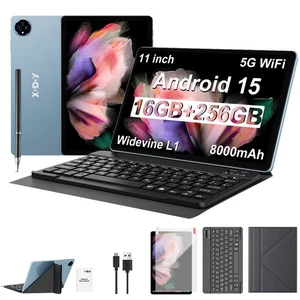 11.1" Wifi Tablet Android 15 HD 256GB Tablet Pad Octa-Core Dual Camera US 13MP - Picture 1 of 17