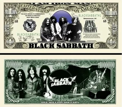 ✅ Pack of 25 Ozzy Osbourne Black Sabbath 1 Million Dollars Novelty Money ✅ - Image 1 of 4