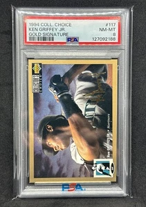 Ken Griffey Jr #117 1994 Upper Deck Collector's Choice lámina de oro firma PSA 8 - Imagen 1 de 2