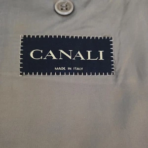 Canali Men's Gray 54R/44R 38x30 Gray Pinstripe 2 Piece Suit Super 120s Italy - Picture 1 of 23