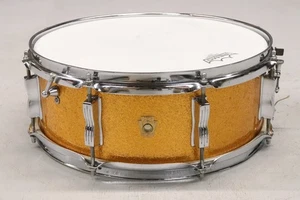 Ludwig No. 908 Jazz Festival 5x14" 8 tambor redoblante dorado vintage años 60 - Imagen 1 de 16