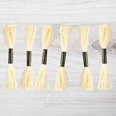 Paquete de hilo de bordar - 6 madejas, 8,7 yardas cada una - hilo de bordar marfil para Ne Foto 1 de 3