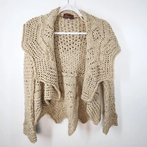 Berretti creme Wollmischung offen Strick Cardigan Pullover Größe Large Y2K 2000er 90er - Bild 1 von 6