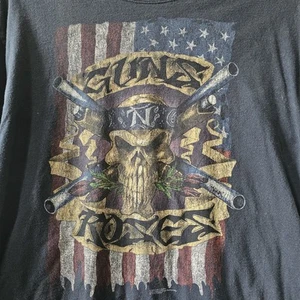 Vintage Guns And Roses T-Shirt Herren Größe Large 2008 Y2K Graffiti Sterne Streifen - Bild 1 von 7