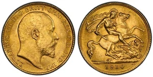 GROSSBRITANNIEN. Edward VII 1910 AV Half-Sovereign. PCGS MS64 S-3974B; EGC-1429 - Bild 1 von 1