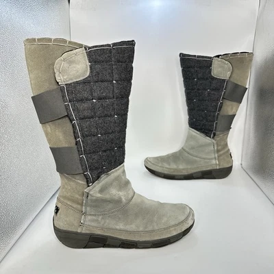 Cushe QuiltTrip Waterproof Tall Boot Women Size 11 US Slip On Gray Suede Quilted - Image 1 of 4
