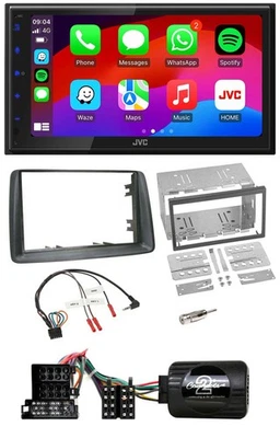 JVC Bluetooth USB Lenkrad 2DIN DAB Autoradio für Fiat Panda 2004-2007 grau - Bild 1 von 4