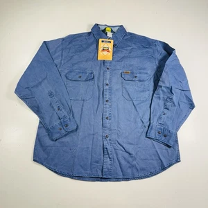 Oshkosh B’Gosh Vintage Hemd Langarm Blau Herren Gr. XL Brandneu - Bild 1 von 8