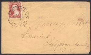 Sc No. 25, 3¢ 1857 Type I on Little Falls (Herkimer Co), NY to Limerick, NY - Picture 1 of 3
