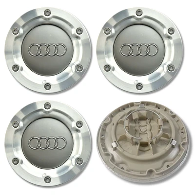 Se adapta a buje de tapa central de llanta de aleación Audi x4 plateado 146 mm TT A4 A6 Q5 Q7 8N0601165A Foto 1 de 4
