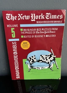 NEW VTG New York Times Sunday Crossword Omnibus Vol 5 Paperback Maleska Nvr Used - Picture 1 of 5