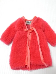 VINTAGE BARBIE fuzzy warm red COAT / JACKET  w/ BARBIE LABEL - Picture 1 of 5