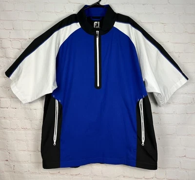 FJ Men's 1/4 Zip Pullover Golf Windshirt Blue White Men's Size Large FootJoy - Image 1 of 4