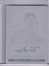 2009 BOWMAN CHROME BCP130 TERRELL ALLIMAN ROOKIE RC BLACK PRINT PLATE ANGELS 1/1