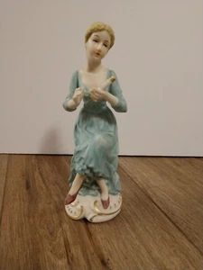 ARCO FEINE QUALITÄT DALLAS Porzellanfigur Dame spielt Flöte 8" hoch EXC! - Bild 1 von 7