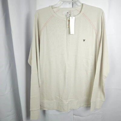 Camiseta Five Four Club Para Hombres XL Blanca Henley Manga Larga Algodón Poliéster Foto 1 de 4