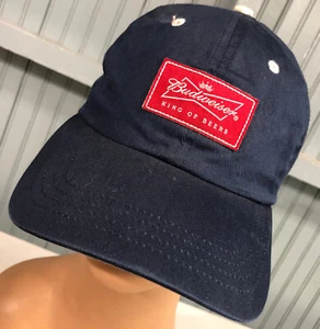 Budweiser Beer Classic Logo Stitched King of Beers Adjustable Baseball Cap Hat - Picture 1 of 5