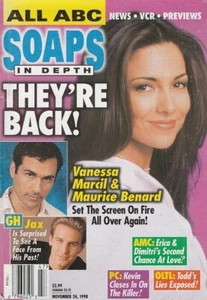 ABC Soaps In Depth Nov 24, 1998 VANESSA MARCIL-ERIN TORPEY-MARY BETH EVANS-KALE - Picture 1 of 4