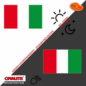 Adesivi rifrangenti bandiera italia sticker reflective italian flag 2 pz. - Foto 1 di 3