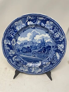 Wardour Castle Dark Blue 10.25" Plate Enoch Wood & Sons Grapevine Border UK Tree - Picture 1 of 8