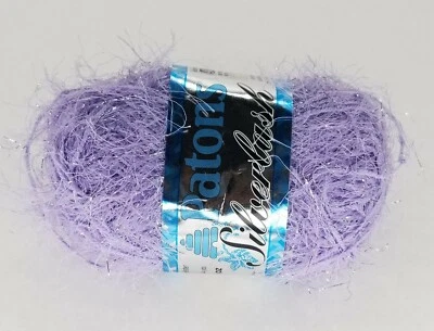 Patons Silverlash eyelash yarn.  Poly/lurex. 1.75 oz. Lustrous Lilac - Image 1 of 4