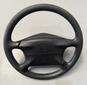 Porsche 911 Boxster Steering Wheel Black 99334780455 + 99680308903 - Picture 1 of 15