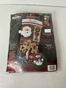 Bucilla Felt Stocking Kit Patchwork de Noel 84942 Christmas Needlework Kit 2003 - Picture 1 of 2