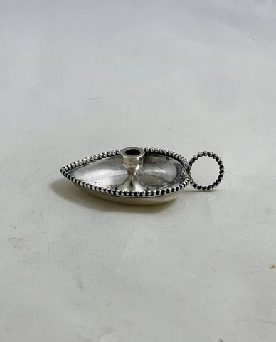 Antique Victorian Sterling Silver Heart Shaped Small Chamberstick Circa 1896 Cover