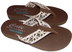 ~ Neu mit Etikett Cali Skechers Damen-Flip-Flops/Sandalen Yoga Schaumstoff! Größe 6 super süß FS:)~ - Bild 1 von 3