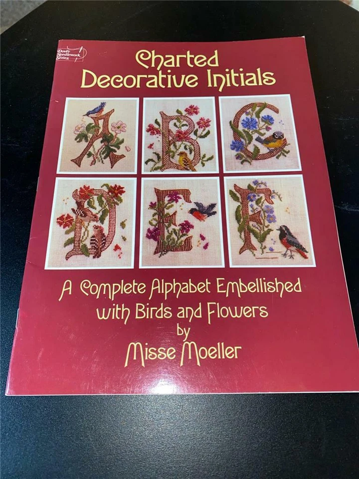 Dover Needlework Charted Decorative Initials Misse Moeller Chart Designs - Image 1 of 1