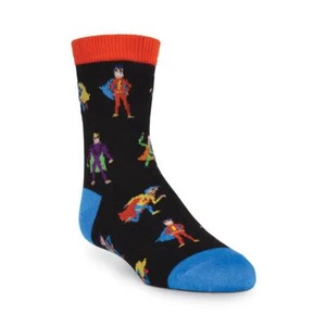 K.Bell Boy's Super Hero Crew Socks-Battle the Bad-Shoe Size 10-13 Free Shipping - Picture 1 of 6