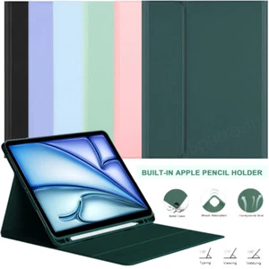 Smart Case with Pen Holder For iPad 5/6/7/8/9/10th Gen Air 6 5 Mini Pro 13 12.9 - Picture 1 of 17