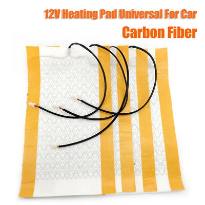2x 4X Universal Car Seat Heater Pads Carbon Fiber Warmer Heating Heated Cushion - Image 1 of 4