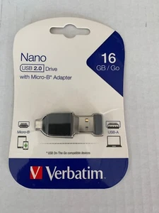 Verbatim (49821) Nano USB Drive 2.0 Store n Stay 16GB USB Stick #6.1 - Picture 1 of 1