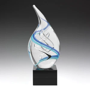 ART GLASS FUSION TROPHY AWARD CORPORATE FREE ENGRAVING PERSONALISED 250MM - Picture 1 of 1