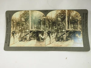 Antique Stereoview Card. Keystone. V18908 French gunners Charging Huge 270mm - Picture 1 of 4