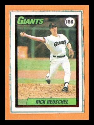 Pegatina Venezuela 1990 Rick Reuschel #186 Gigantes de San Francisco MUY RARA Foto 1 de 2