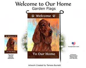 Welcome Garden Flag - Irish Setter 072 - Picture 1 of 1